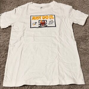 Nike White T-Shirt with Orange Graphic